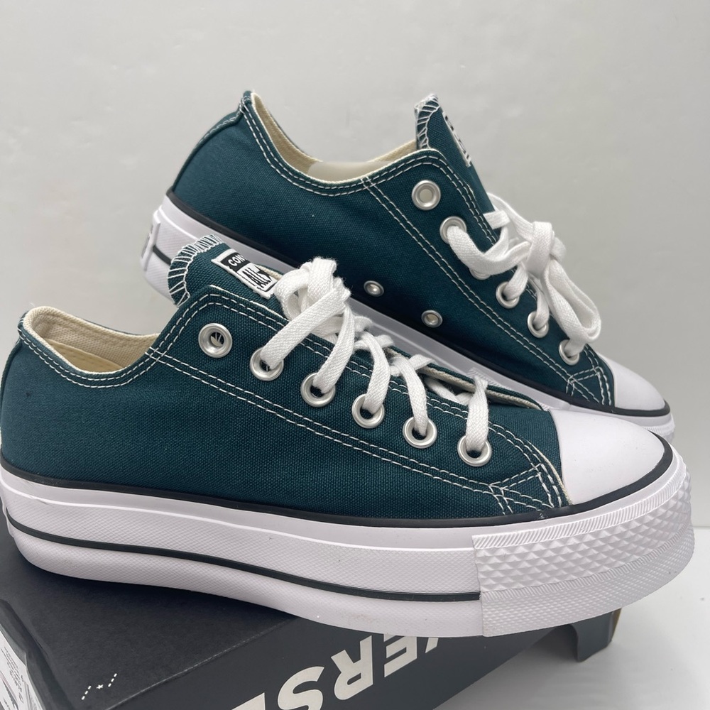 Converse Women's CTAS LIFT OX
DARKLY JADED/WHITE/BLACK Canvas Platform Sneakers - Picture 7 of 16